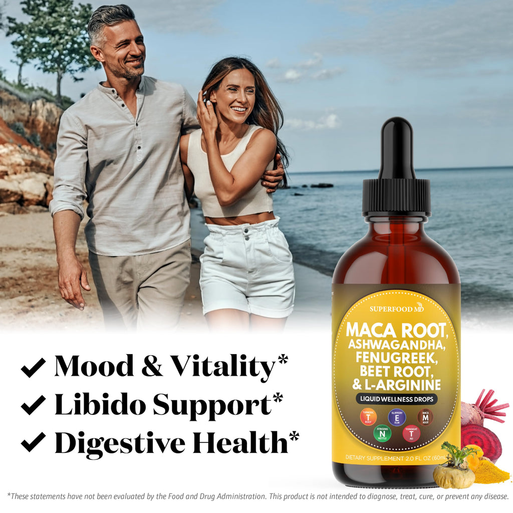 Maca Root Liquid Drops with Ashwagandha, Nettle, Fenugreek, Beet Root and L-Arginine 8 Oz R17554