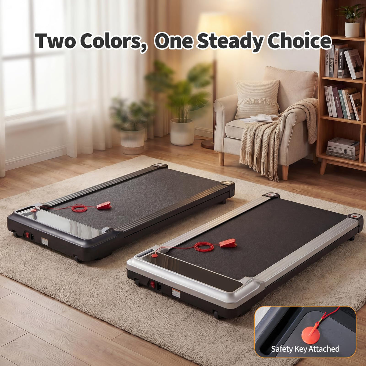 Black Portable 3-in-1 Walking Pad Treadmill Q402487