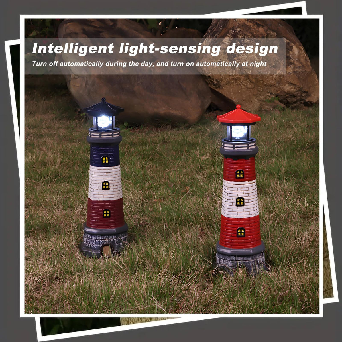 Solar Lighthouse Outdoor Garden Statue L9160