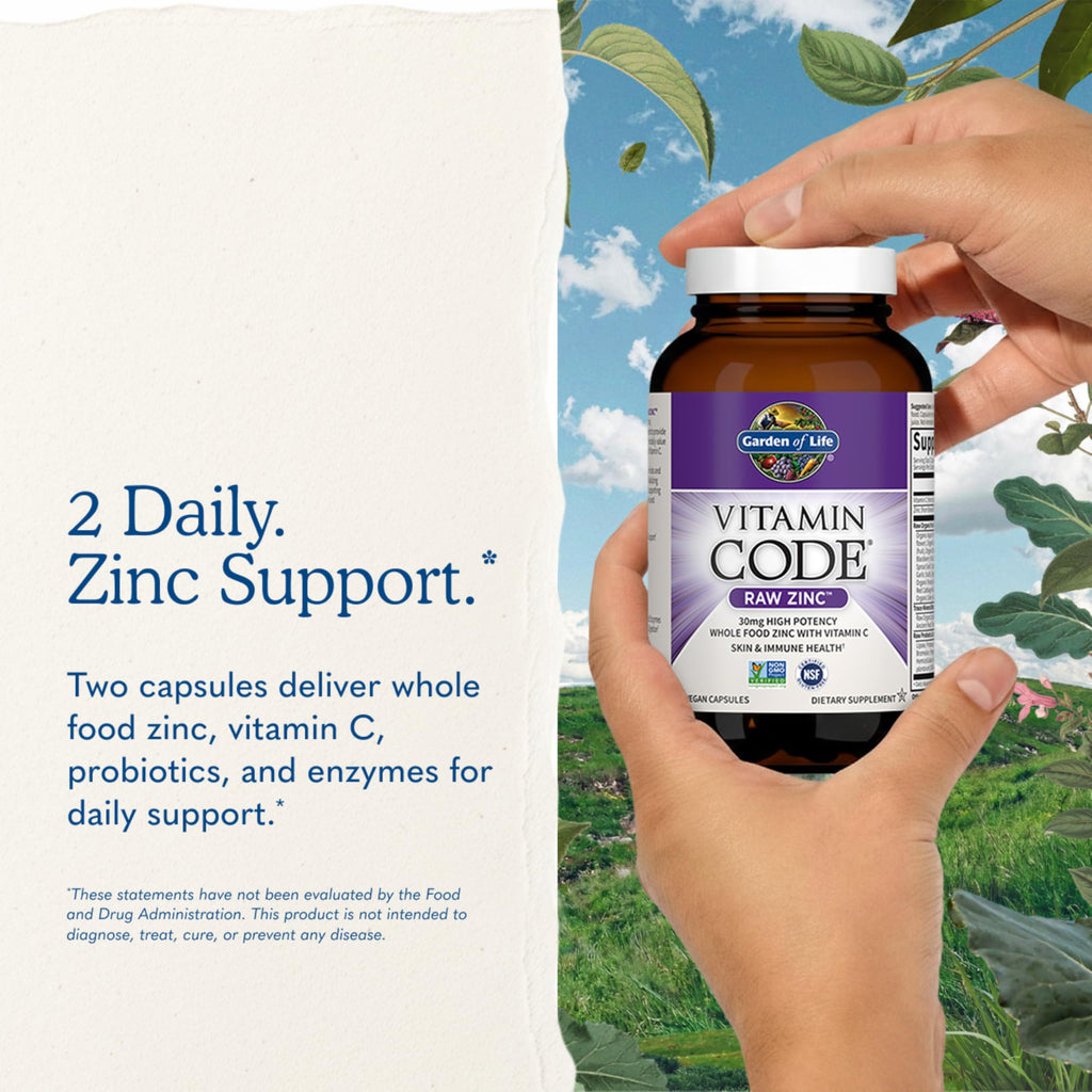Vitamin Code Raw Zinc Supplement 30mg, 60 Vegan Capsules P2772