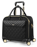 Rolling Laptop Bag for Women, 45L Wheeled Briefcase with USB Type-C Ports, Black Gold E598461