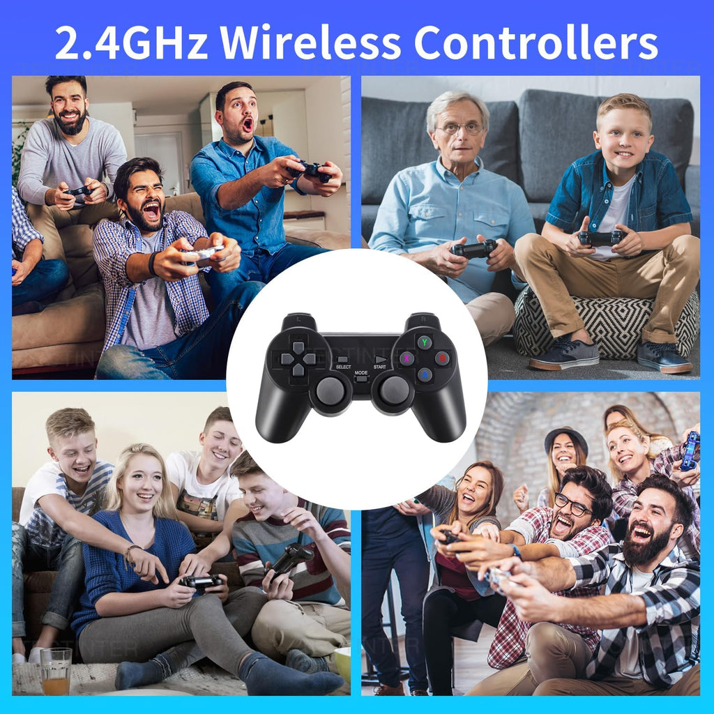 Retro Game Console Plug and Play 4K HDMI 15 Classic Emulators Dual 2.4G Wireless Controllers D182