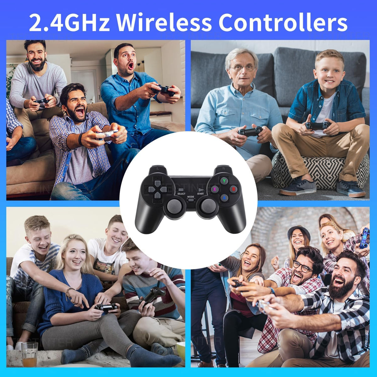 Retro Game Console Plug and Play 4K HDMI 15 Classic Emulators Dual 2.4G Wireless Controllers D182