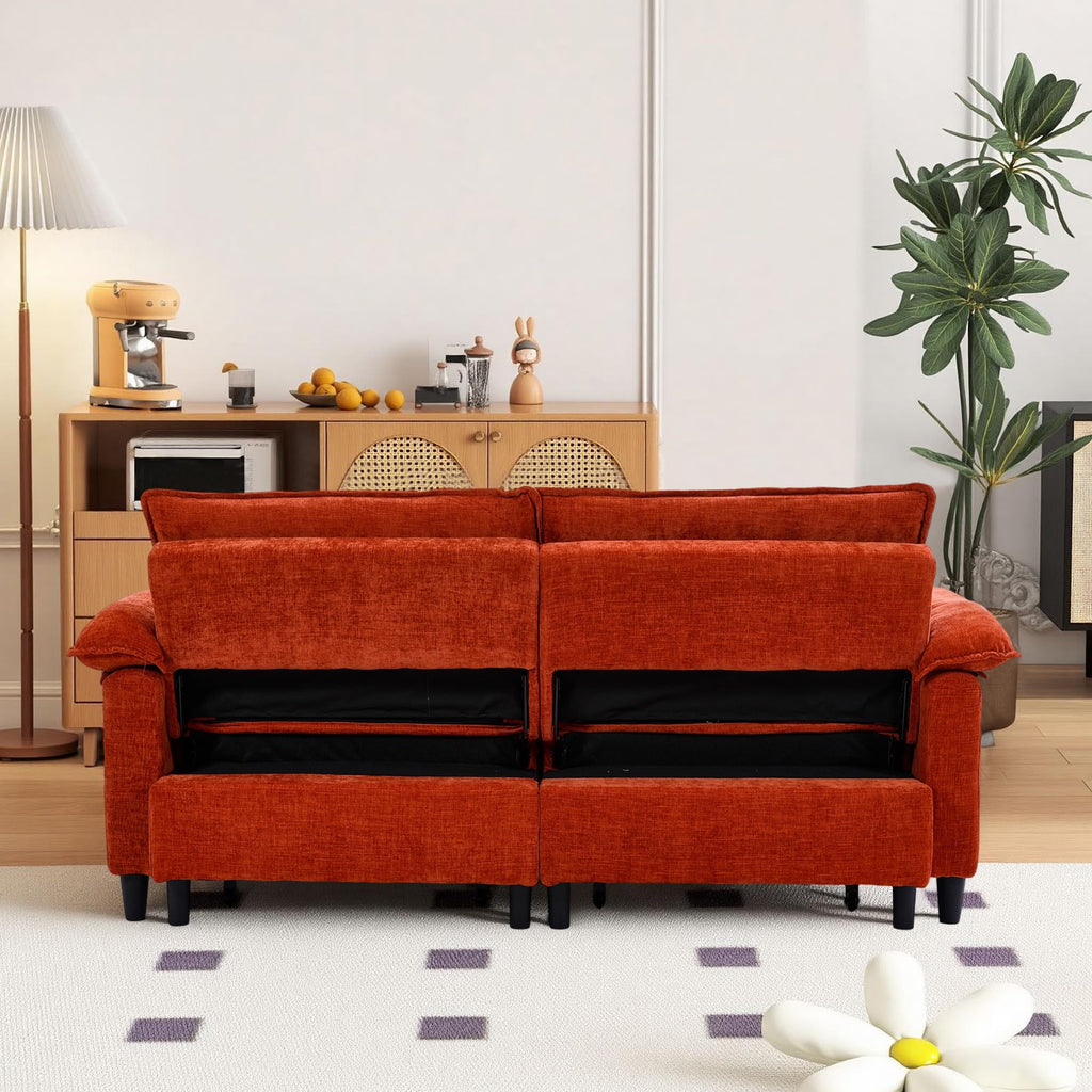 Orange Velvet Sleeper Sofa Q53262