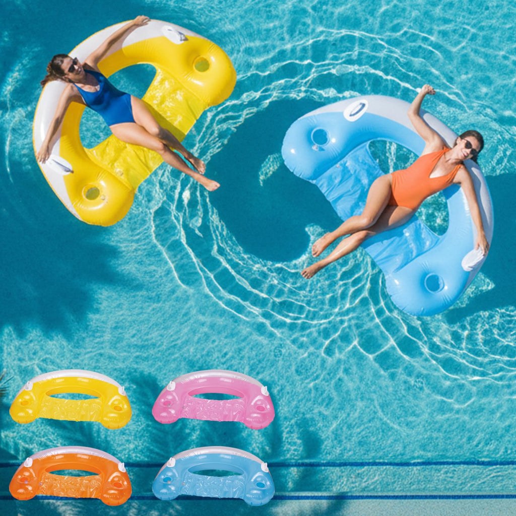 Inflatable Pool Floats 4 Pack with Cup Holders & Handles P6152