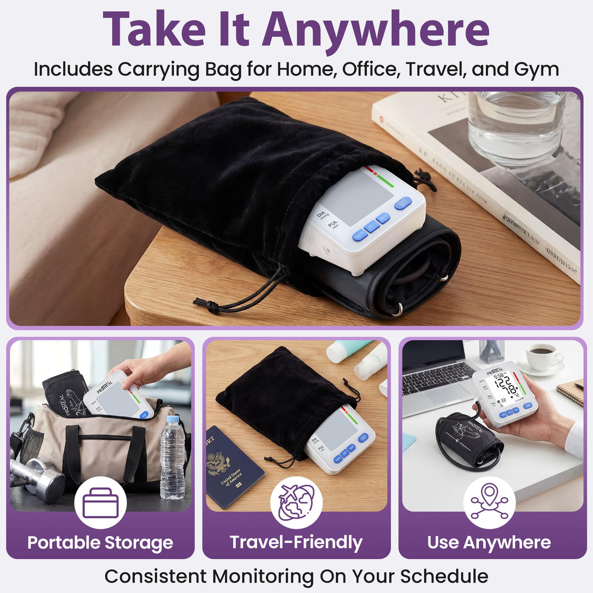 Talking Blood Pressure Monitor with Upper Arm Cuff, Backlit Display, Carry Bag L38121