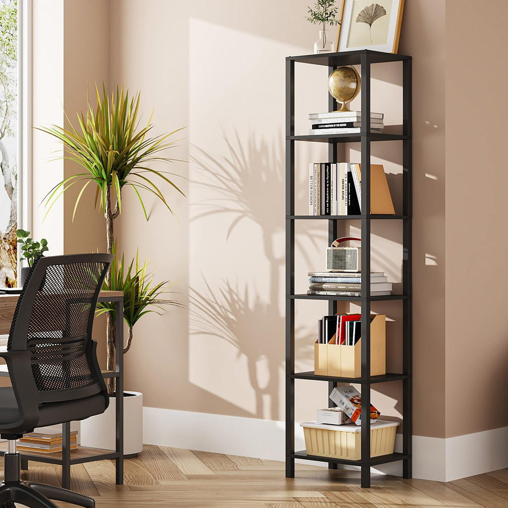 6-Tier Tall Narrow Bookshelf U735