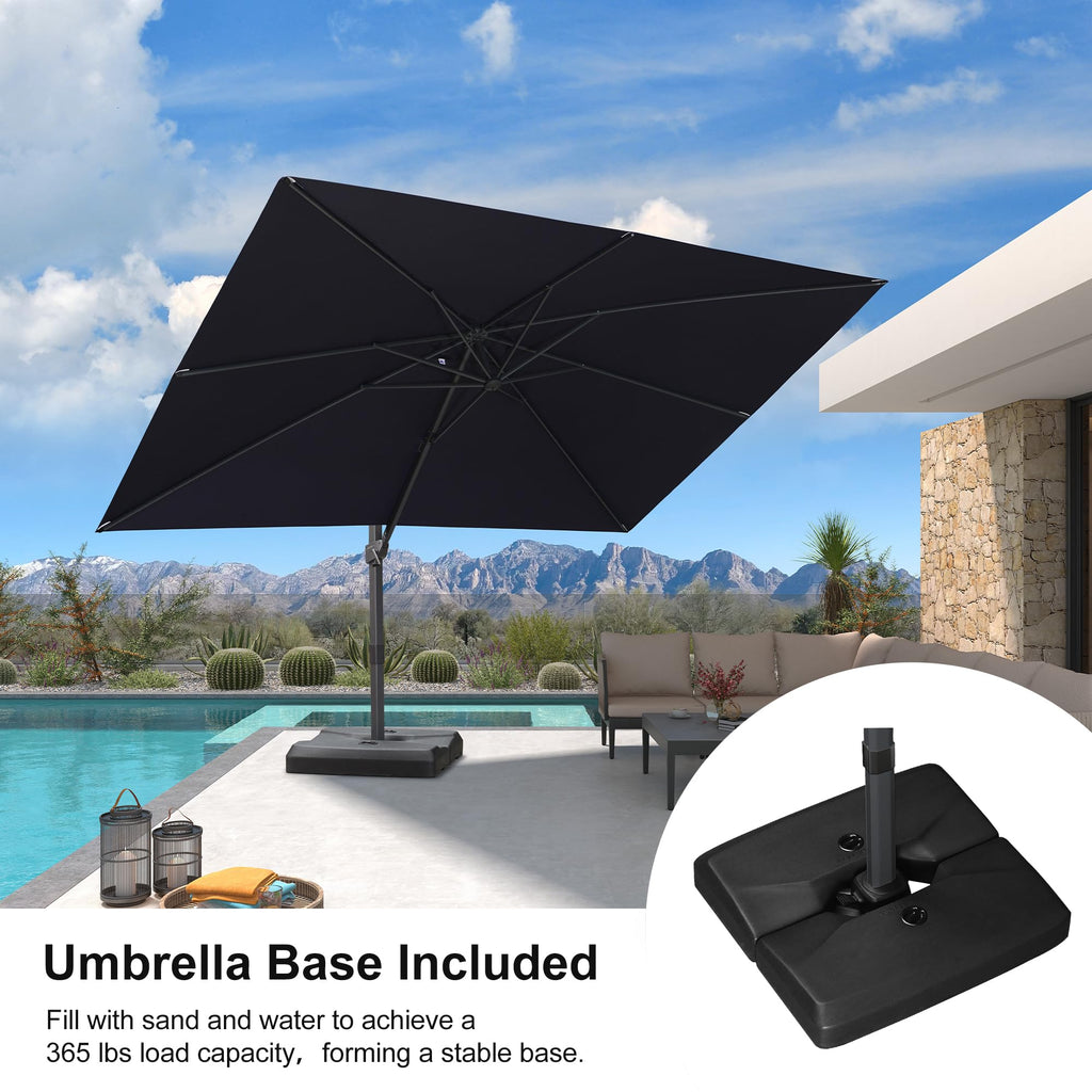 Navy Blue Cantilever Umbrella with Base T614833