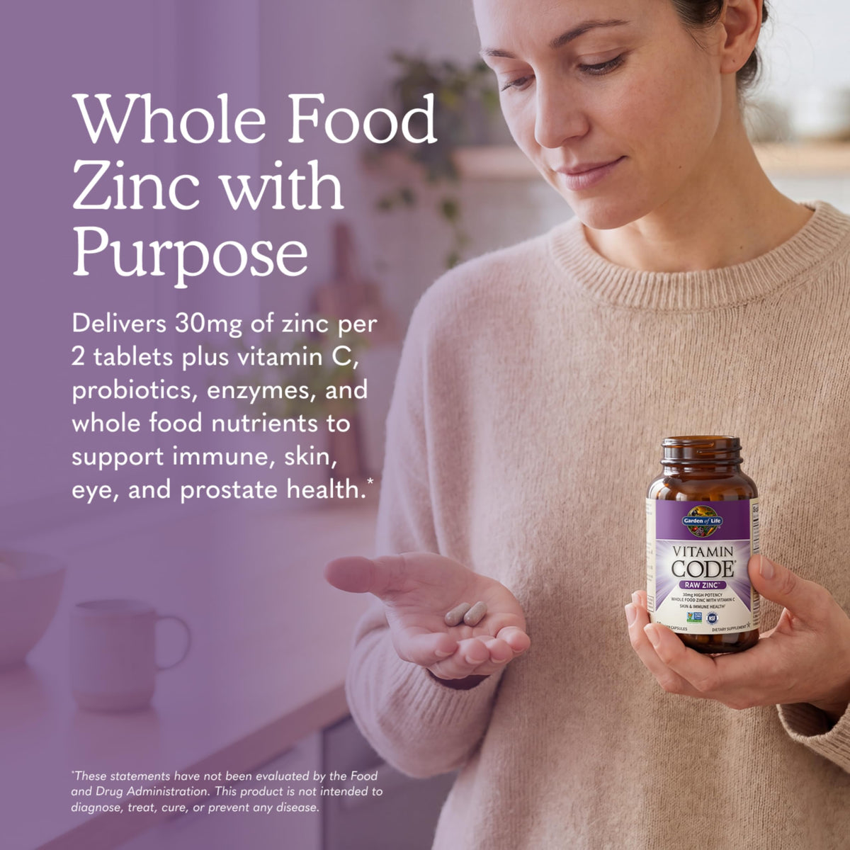 Vitamin Code Raw Zinc Supplement 30mg, 60 Vegan Capsules P2772