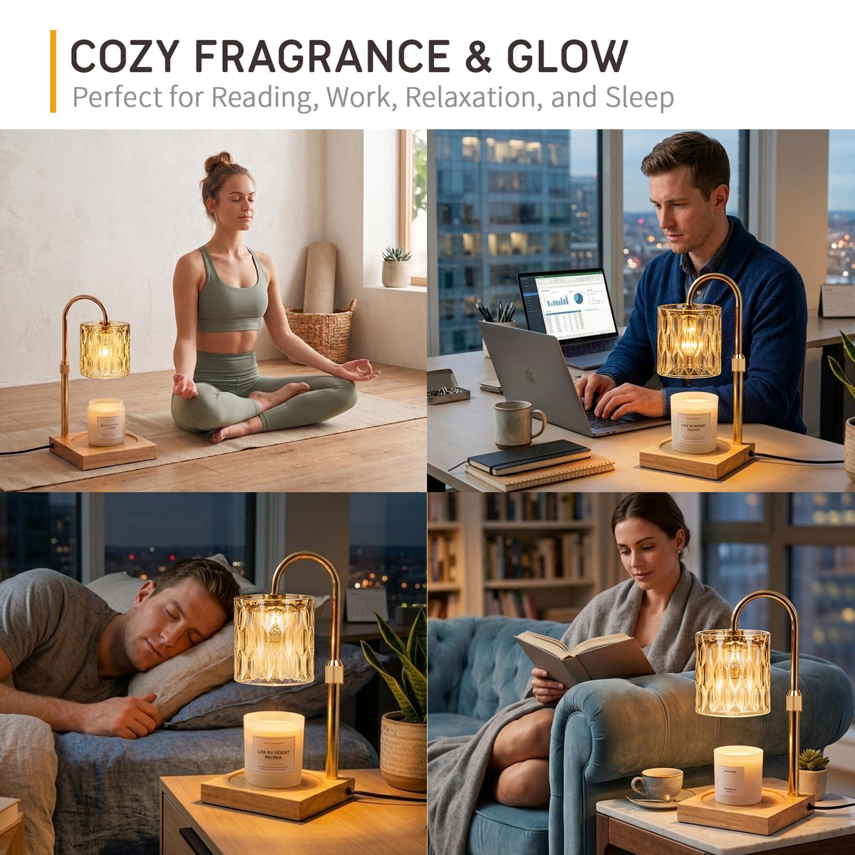 Adjustable Dimmable Candle Warmer Lamp with Timer R26363