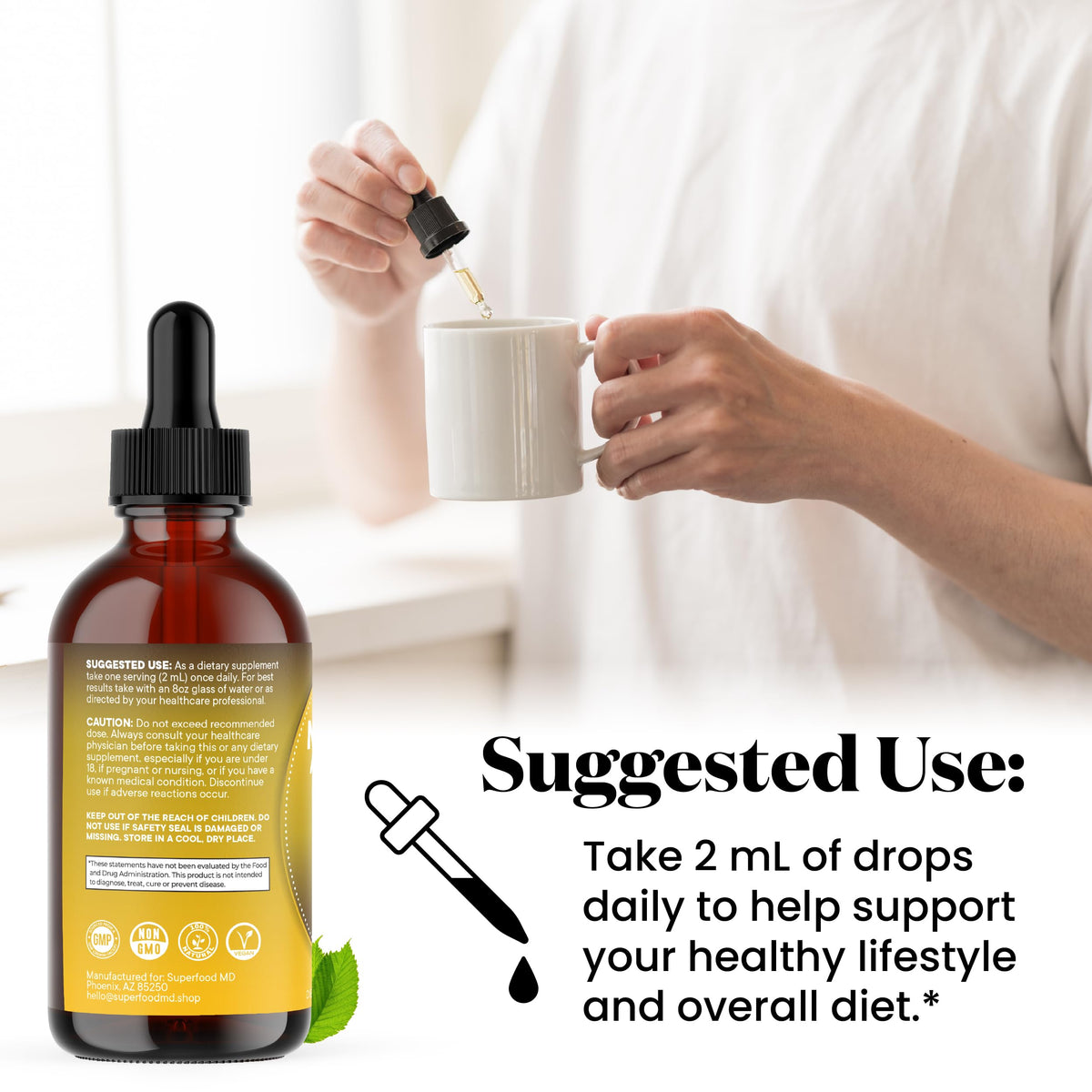 Maca Root Liquid Drops with Ashwagandha, Nettle, Fenugreek, Beet Root and L-Arginine 8 Oz R17554