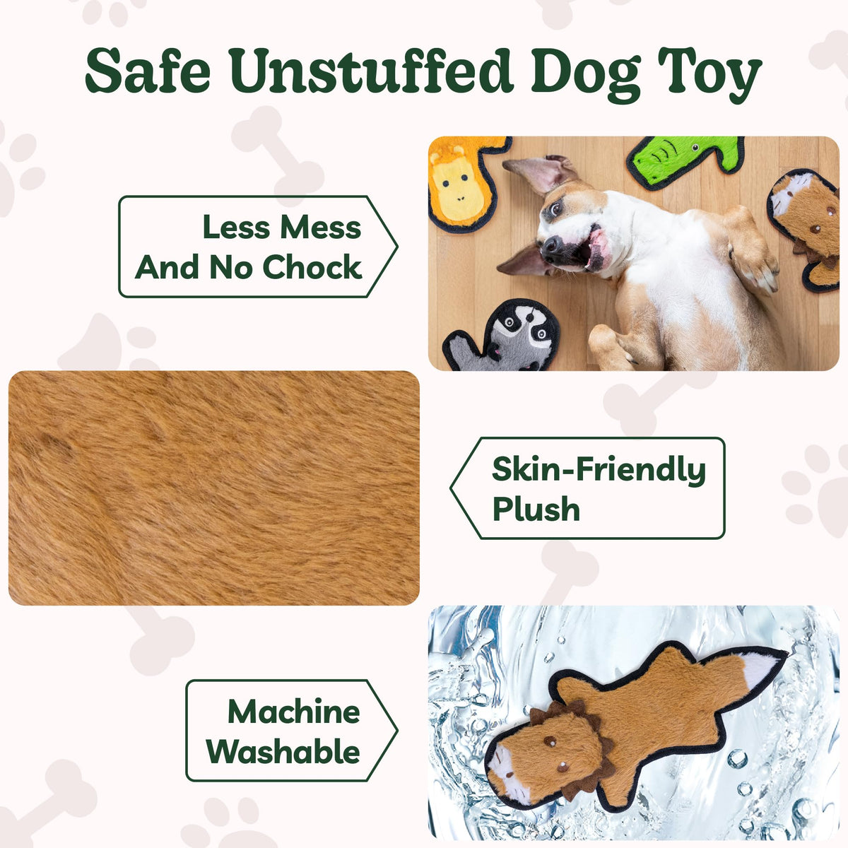 Crinkle Squeaky Plush Dog Toys 5 Pack X6484