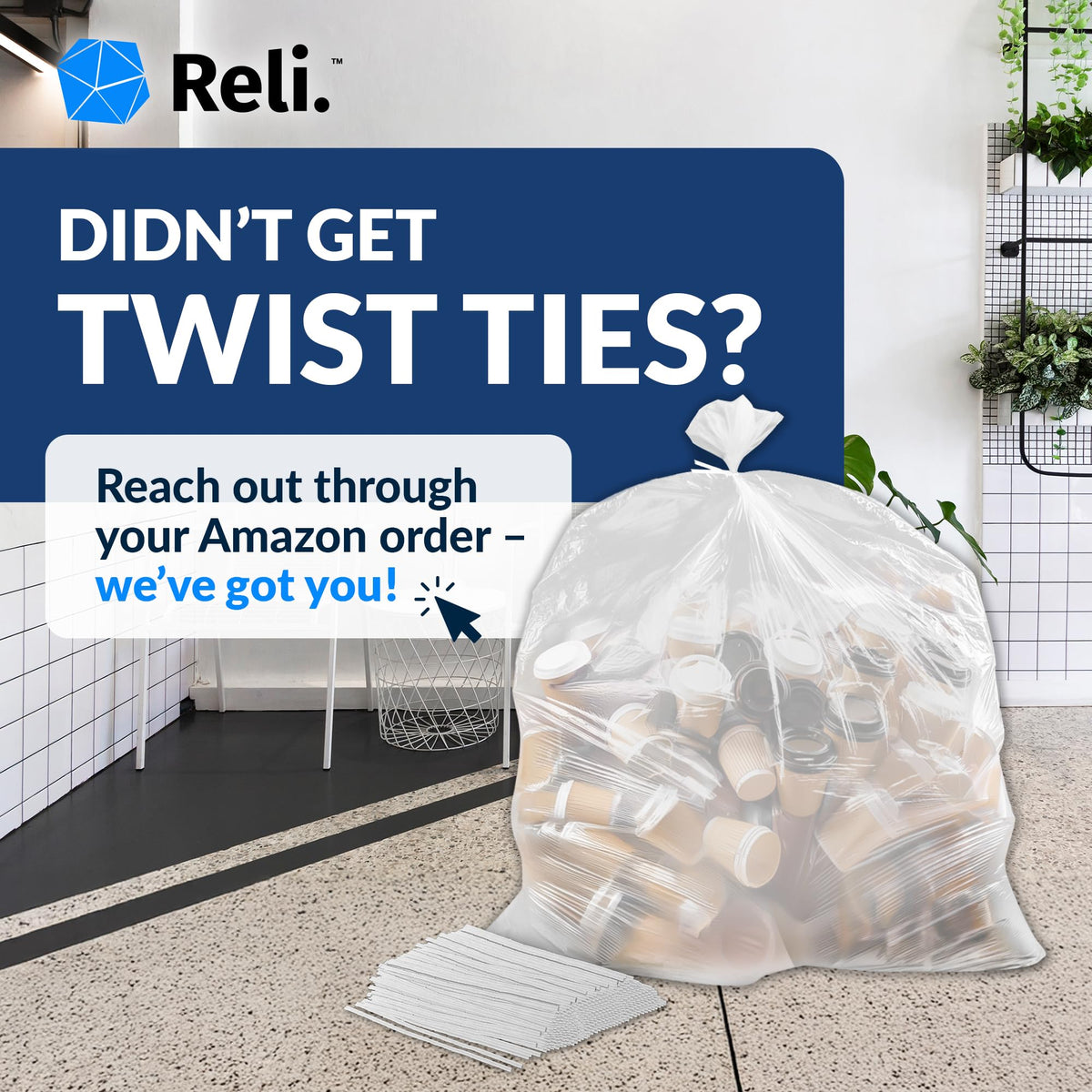 55 Gallon Heavy Duty Clear Trash Bags 100 Count X94792