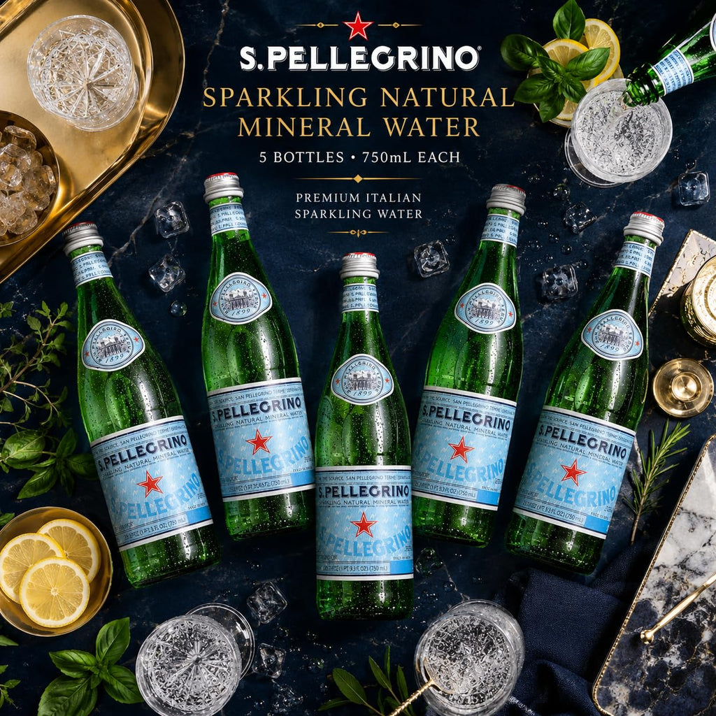 Sparkling Natural Mineral Water 750 mL Glass Bottles 5 Pack X154