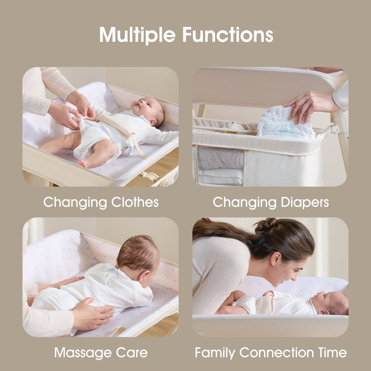Portable Foldable Baby Changing Table on Wheels W76302