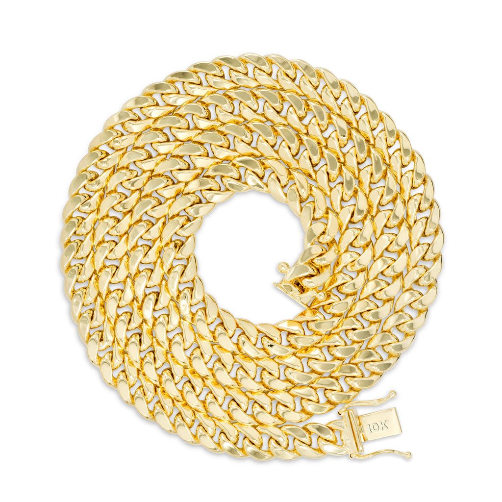 10k Yellow Gold Cuban Link Chain Necklace A1076