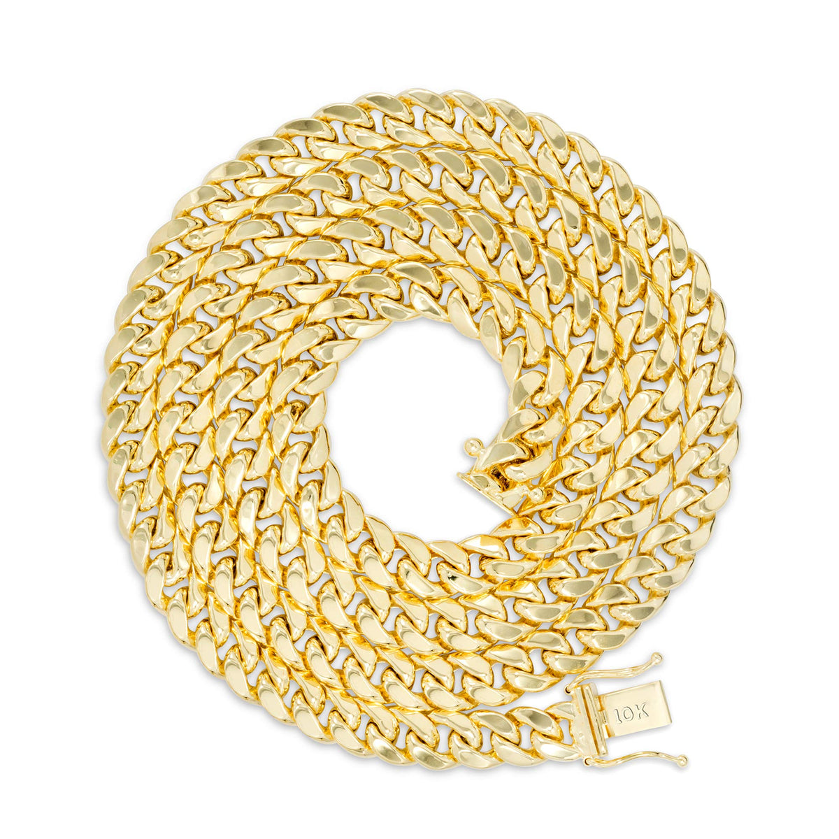 10k Yellow Gold Cuban Link Chain Necklace A1076