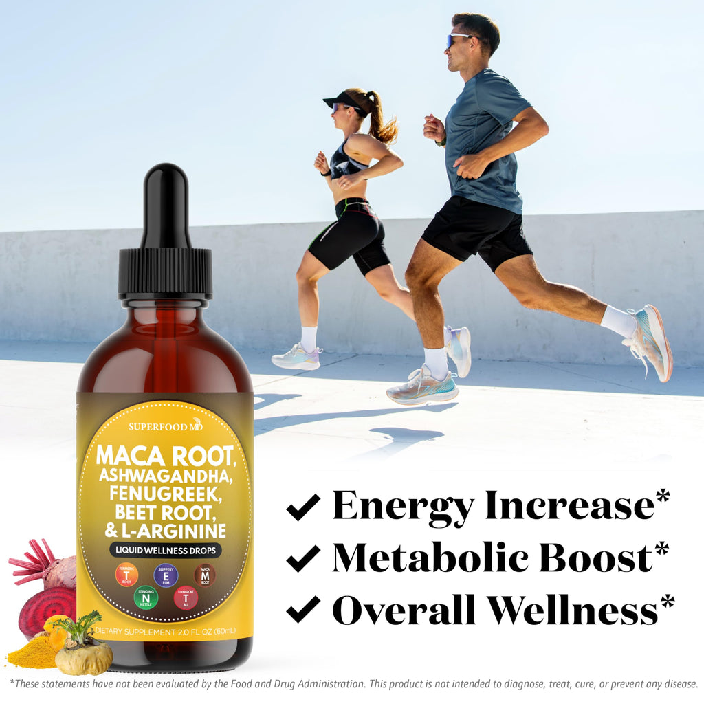 Maca Root Liquid Drops with Ashwagandha, Nettle, Fenugreek, Beet Root and L-Arginine 8 Oz R17554