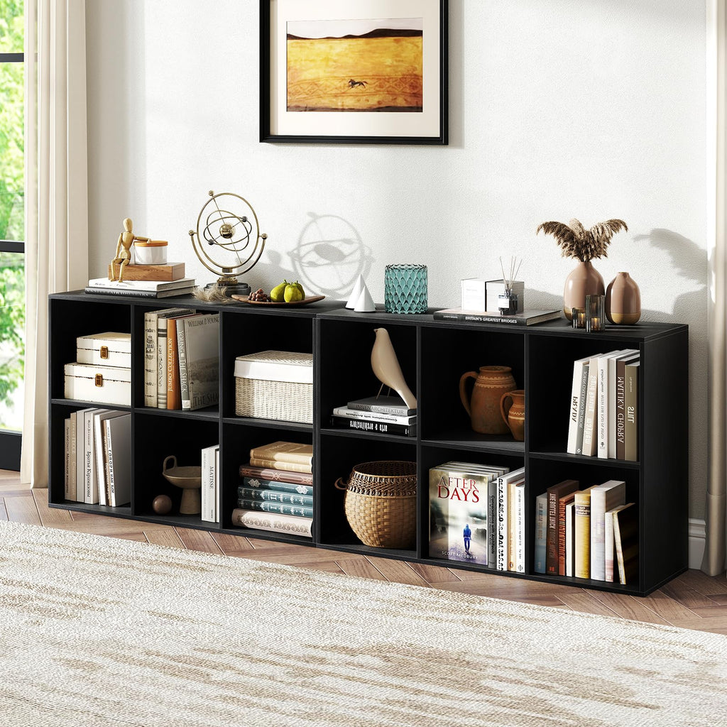 Black 6-Cube 3-Tier Bookcase O520