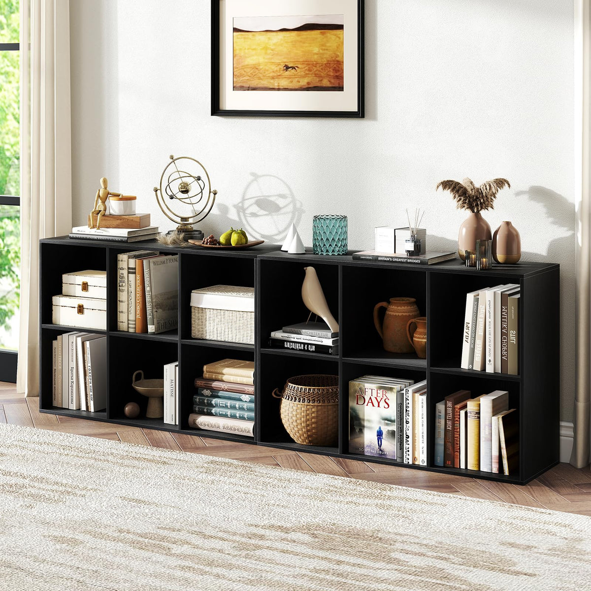 Black 6-Cube 3-Tier Bookcase O520