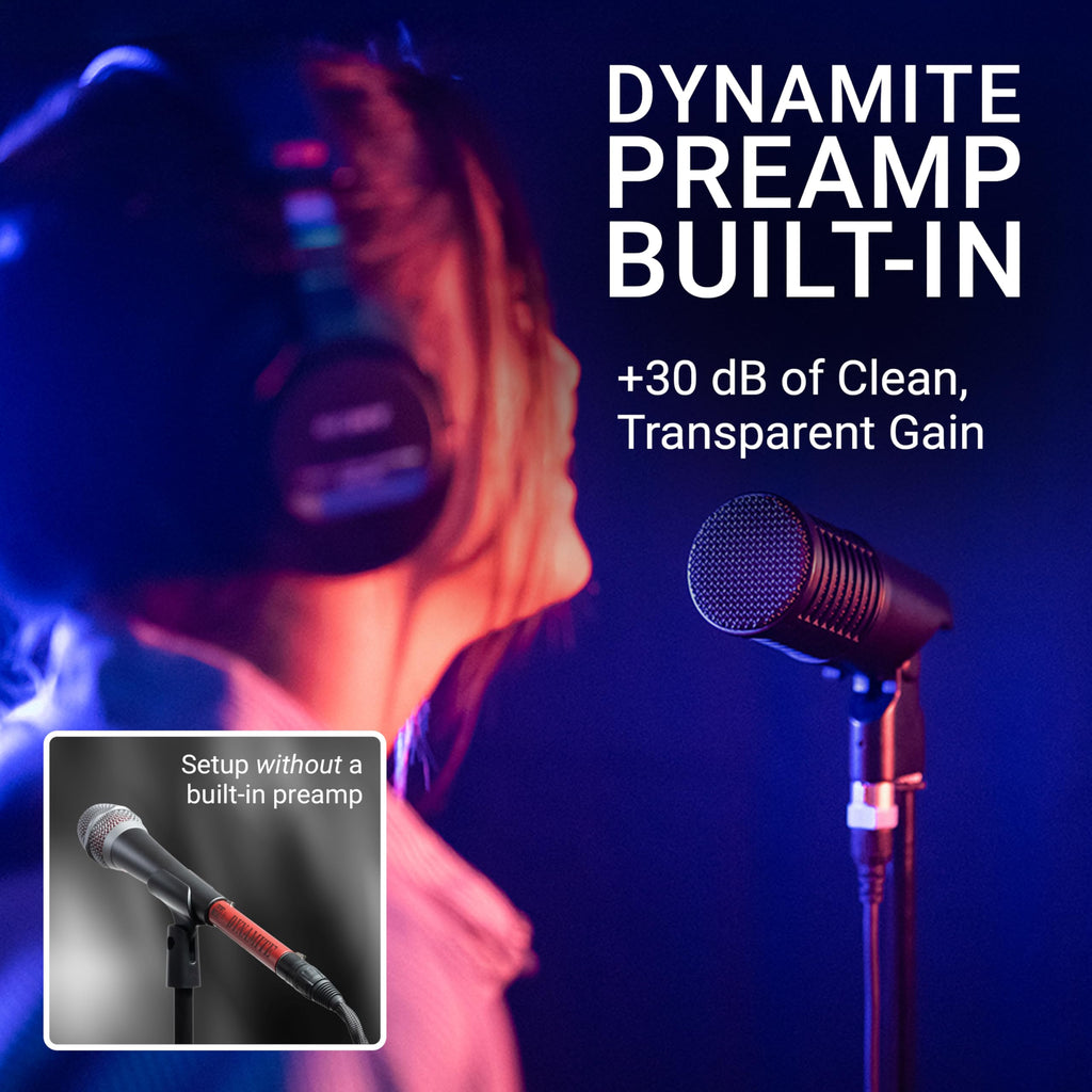 Dynamic Microphone with Built-in Preamp, Shockmount & Pop Filter E8306
