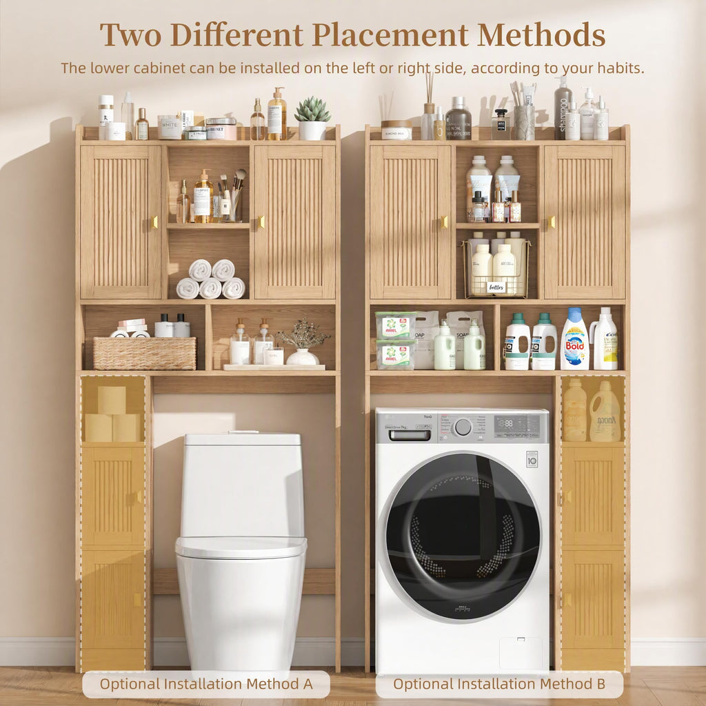 Over The Toilet Storage Cabinet with 4 Doors V764