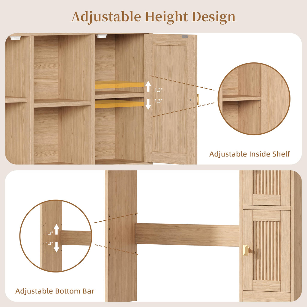 Over The Toilet Storage Cabinet with 4 Doors V764
