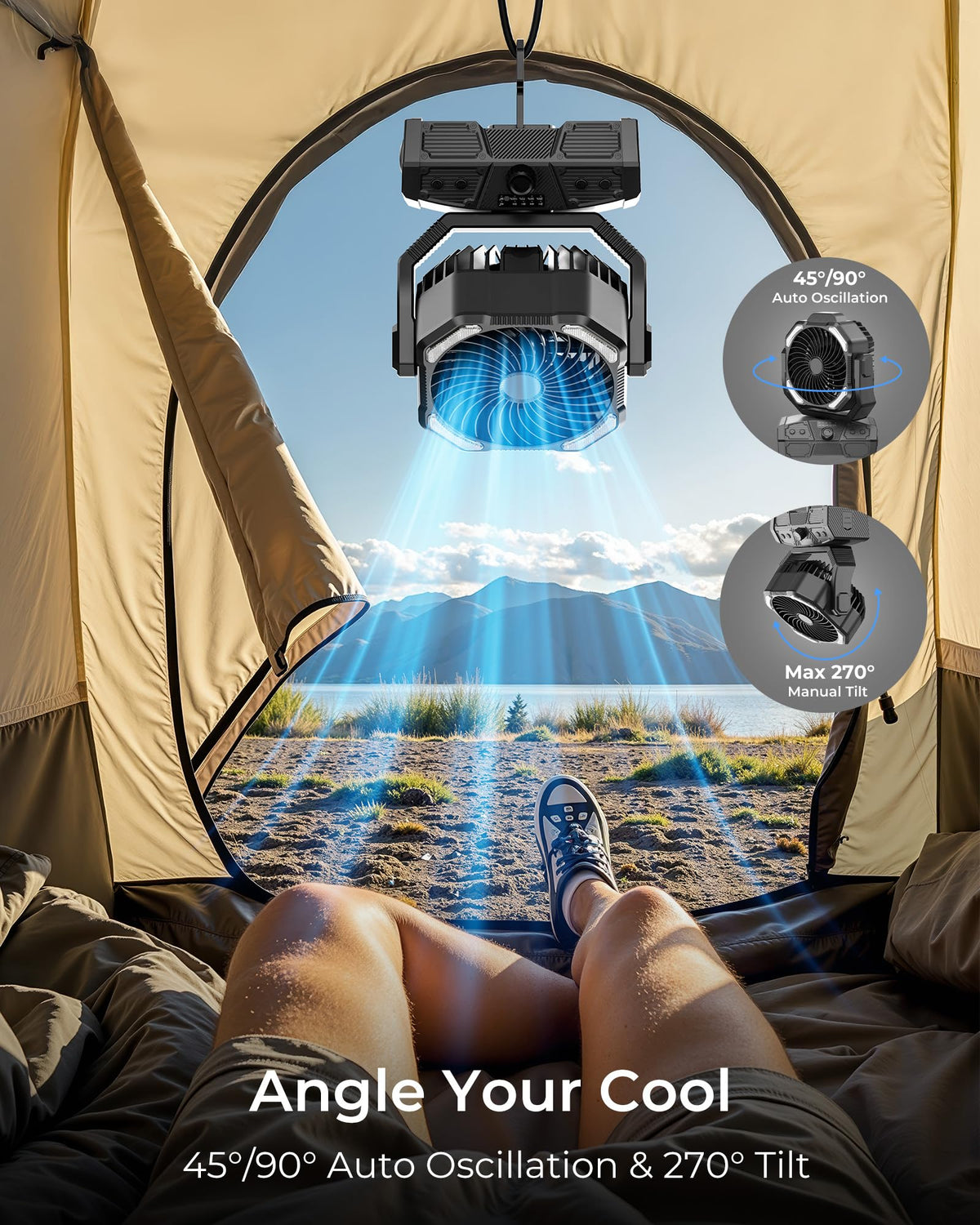 Portable Camping Fan with Remote T237304