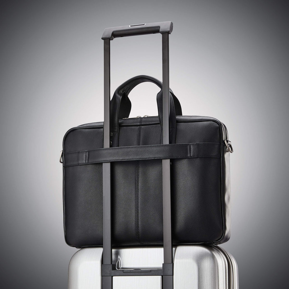 Black Leather Slim Brief R5162