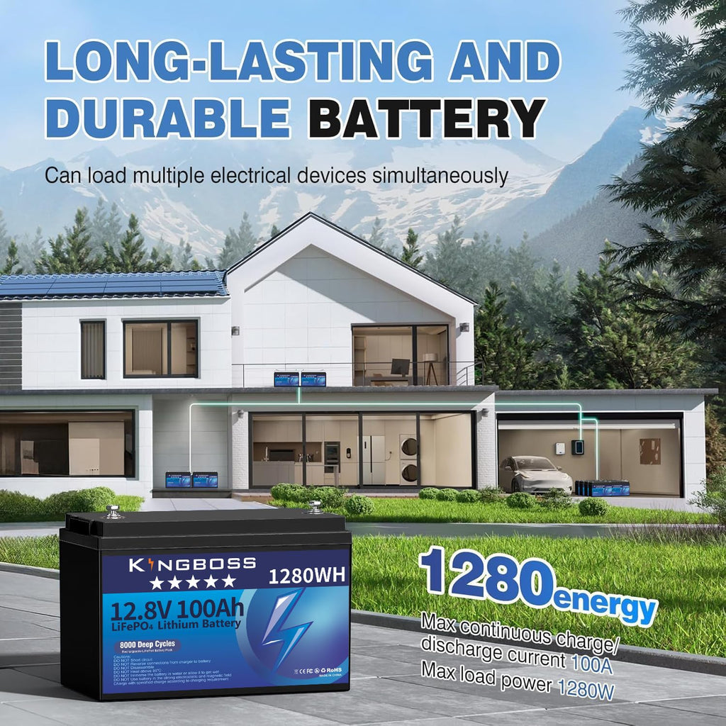 12V 100Ah LiFePO4 Lithium Battery with 100A Smart BMS N570688