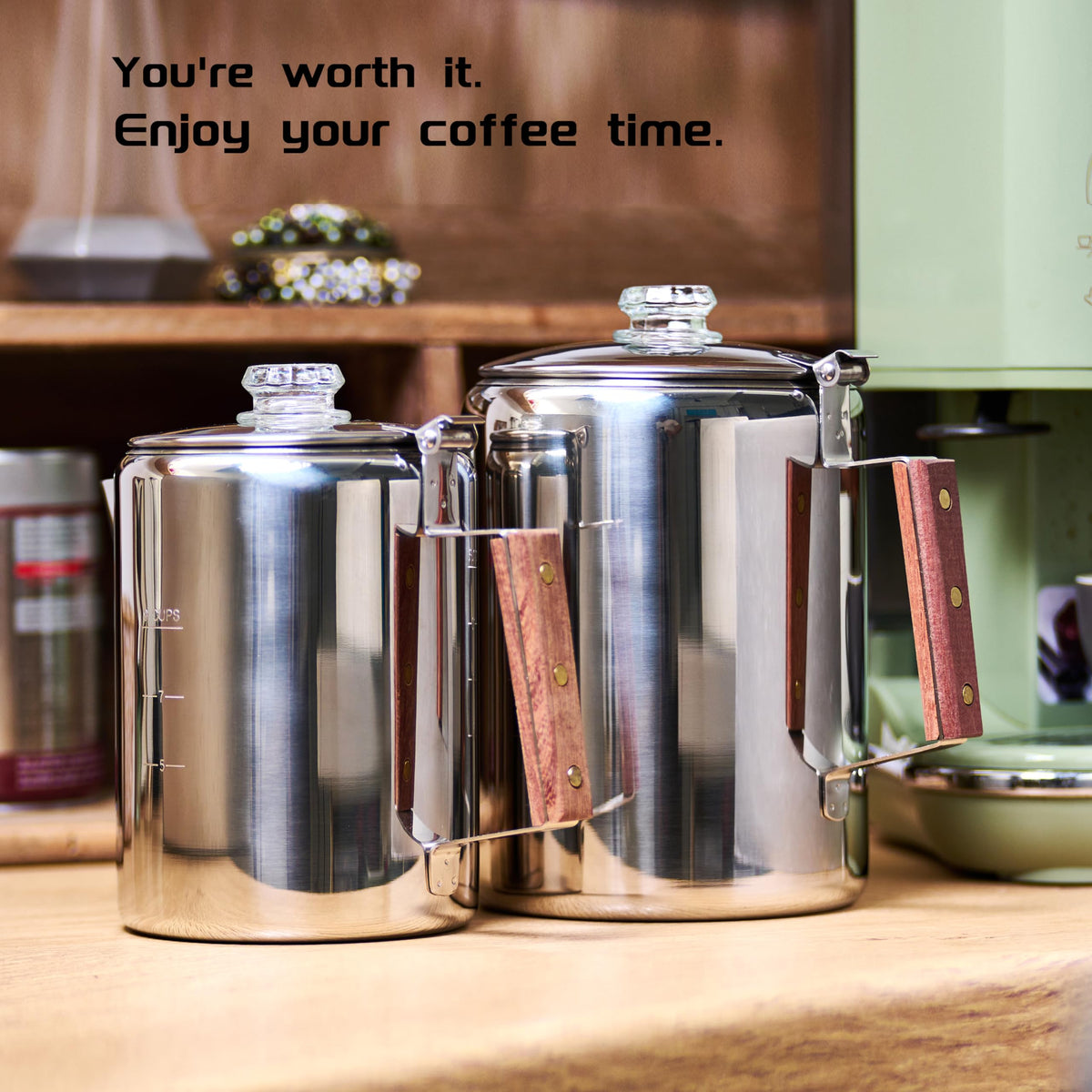 Stainless Steel 9 Cup Camping Coffee Percolator I2989