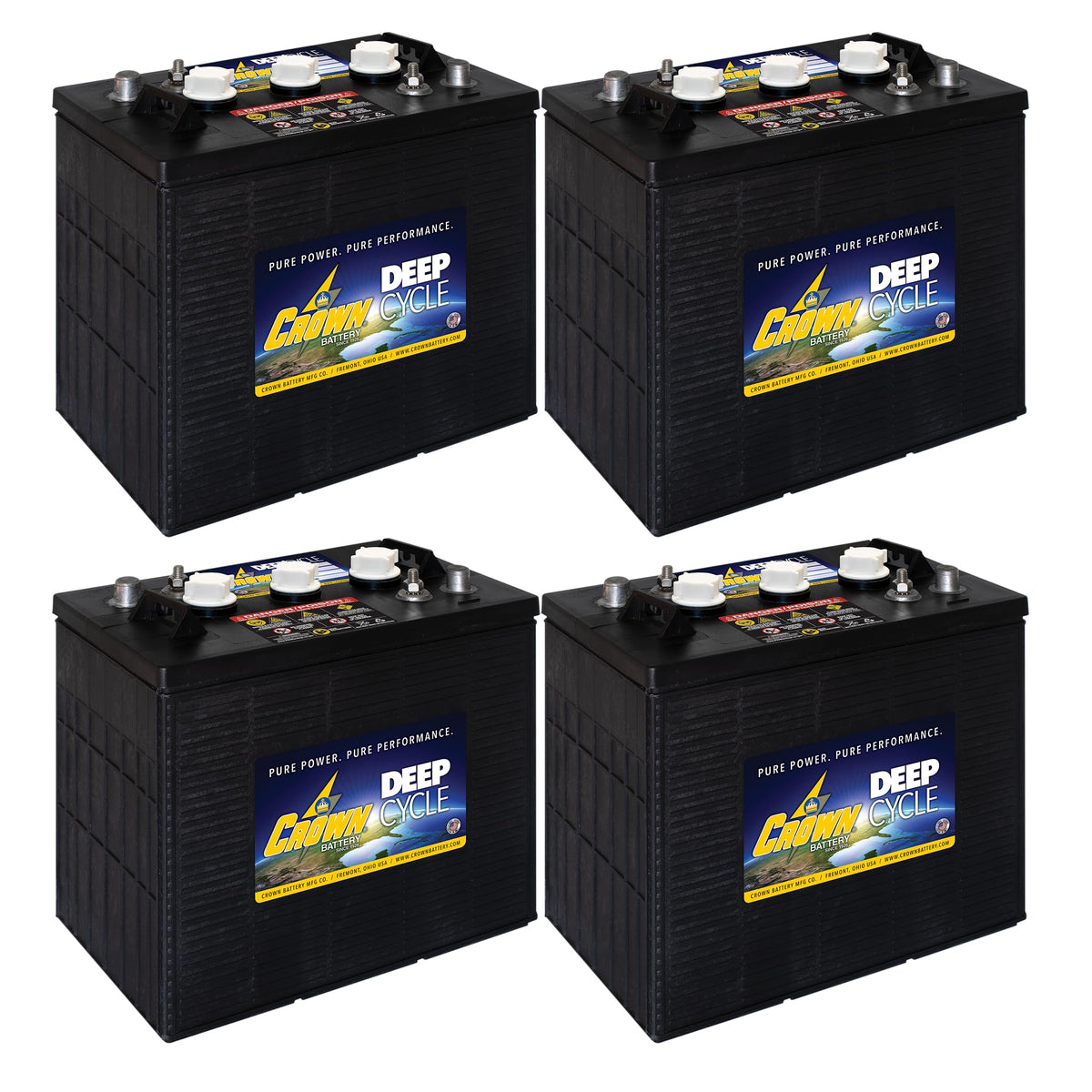 6V 250Ah Flooded Lead Acid Deep Cycle Battery Pack of 4 T64404