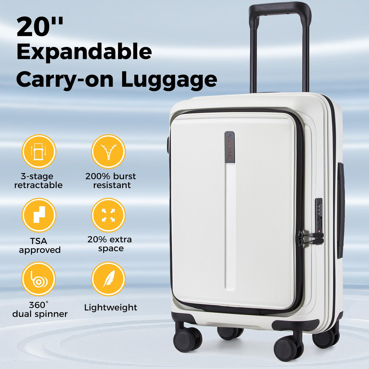 20-Inch Hardside Carry On Luggage K701
