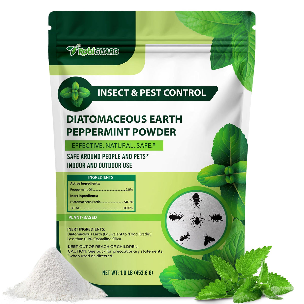 Food Grade Diatomaceous Earth Peppermint Powder 1 lb C64990