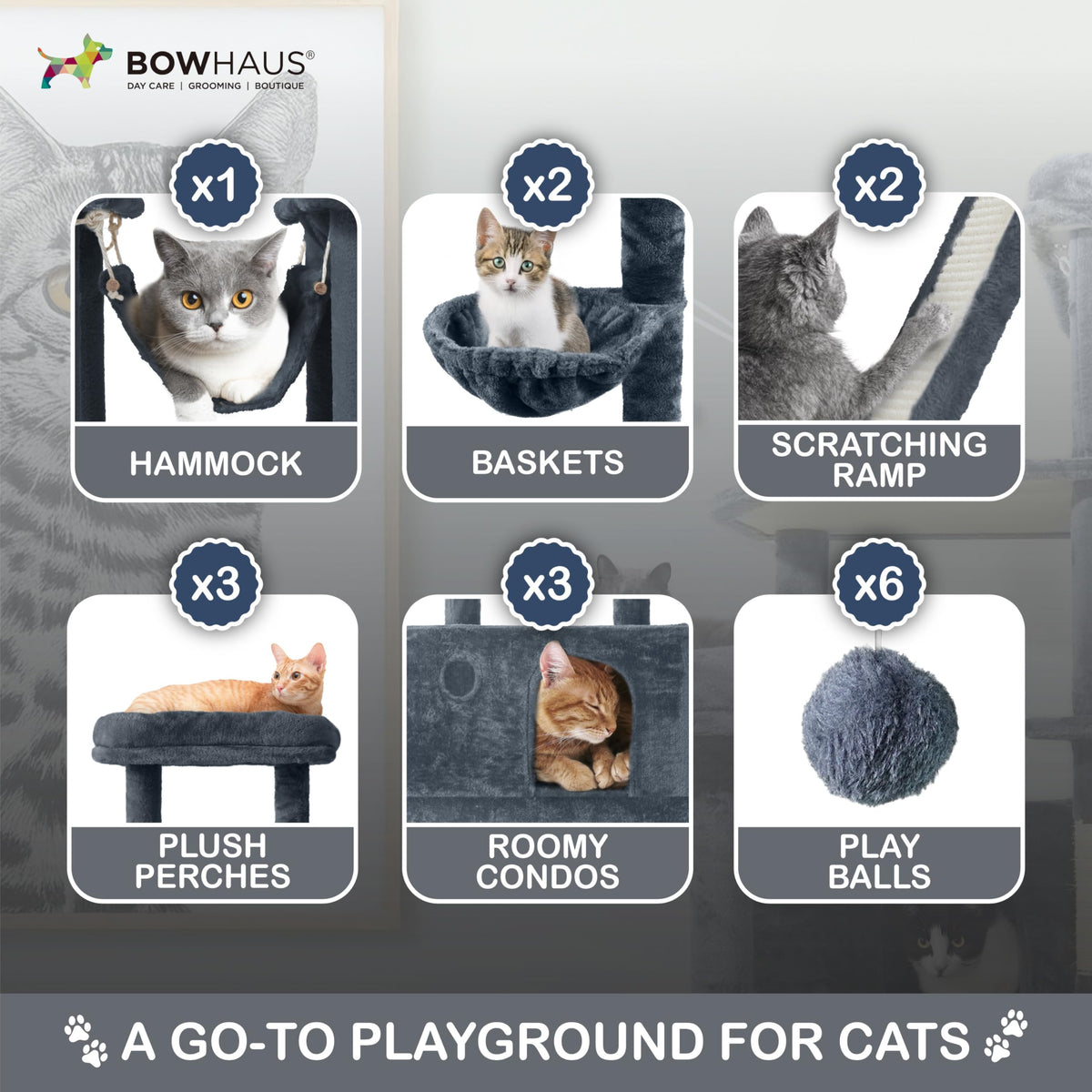 Extra Large 80-Inch Tall Cat Tree with Scratching Posts Q7705