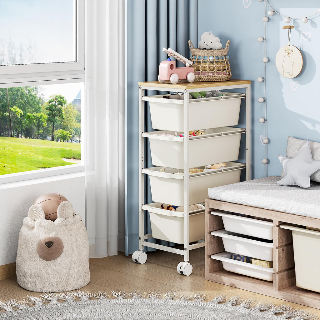 Slim Rolling Cart with 4 Drawers I62609