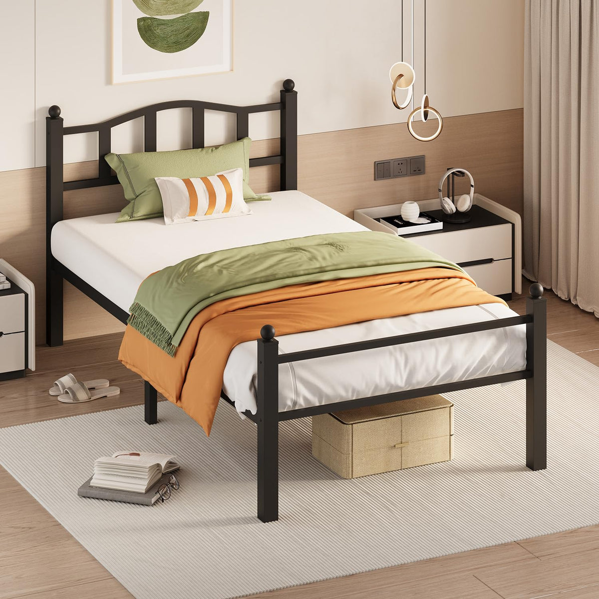 Twin Bed Frames with Headboard A5326