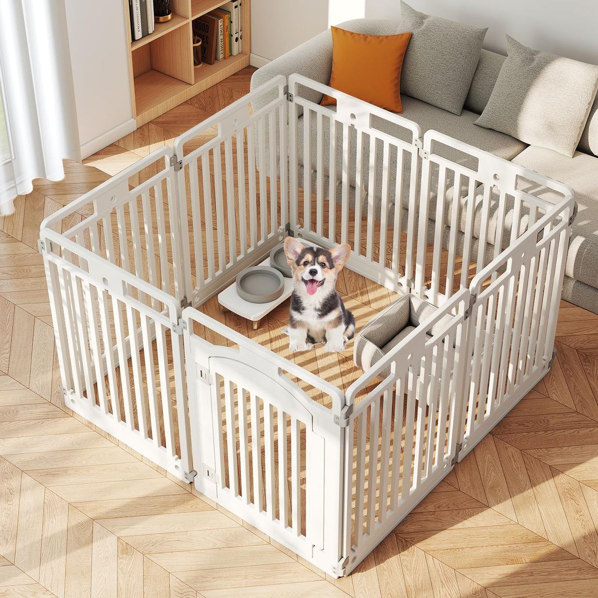 16 Panel 32''H Plastic Dog Playpen with Lockable Door X274194
