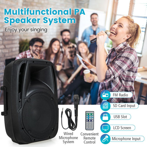 1600W 2-Way Powered PA Speaker System E796885