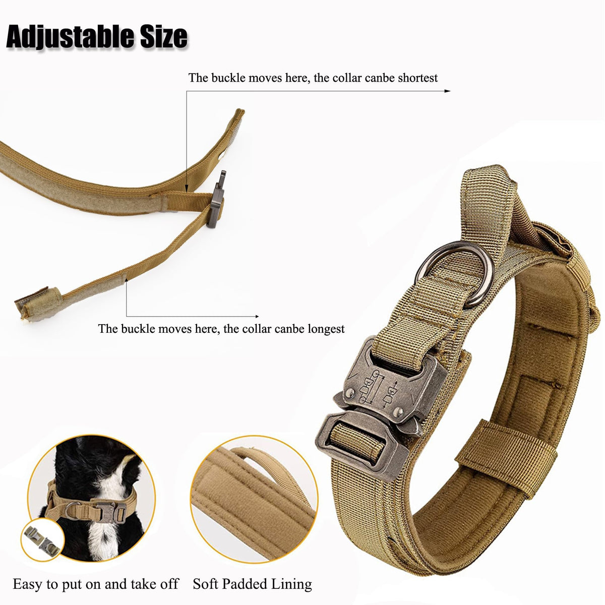 Adjustable Nylon Tactical Dog Collar H1084
