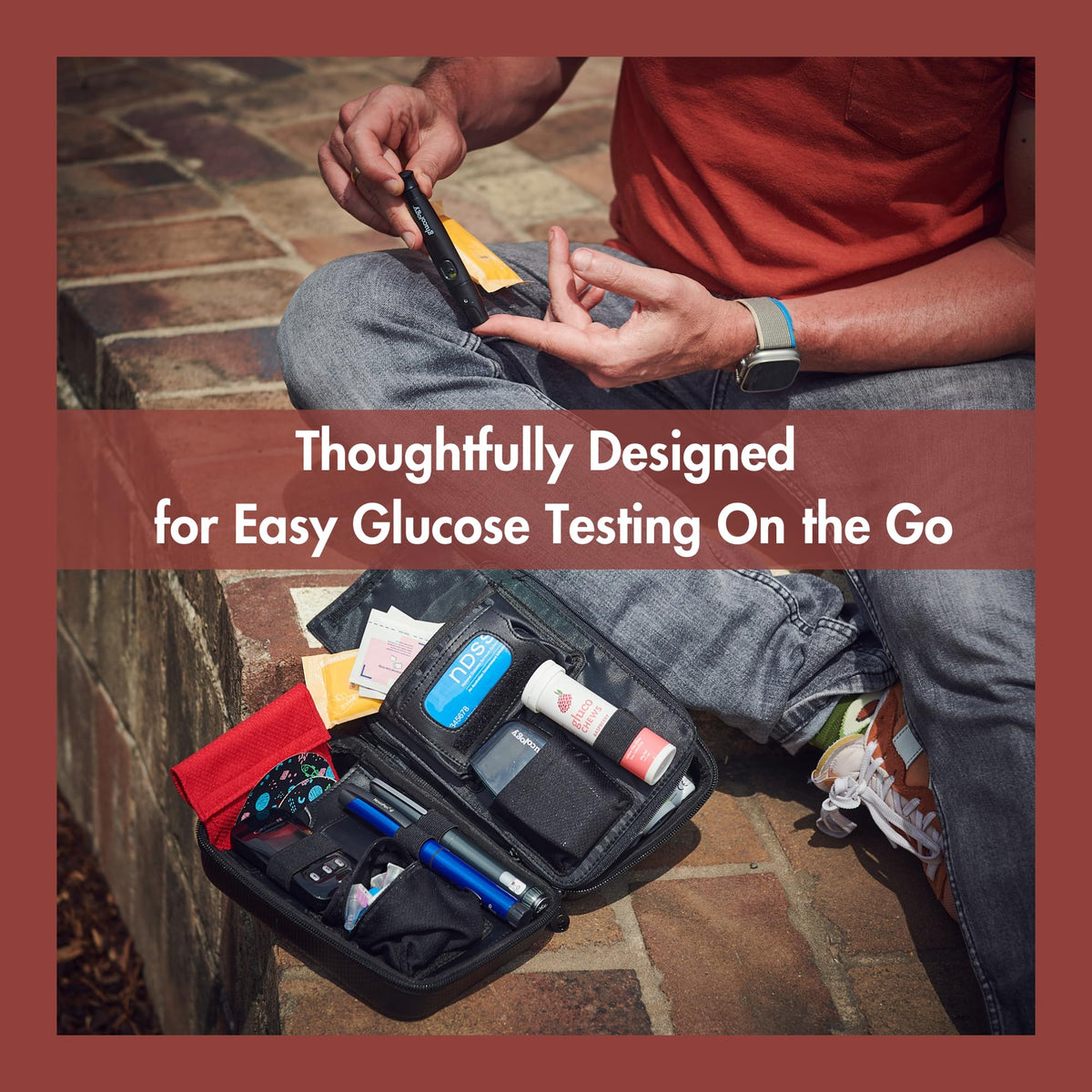 Red Hard Shell Diabetes Travel Case P454282