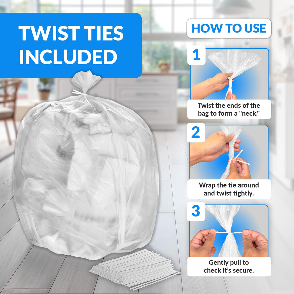 55 Gallon Heavy Duty Clear Trash Bags 100 Count X94792