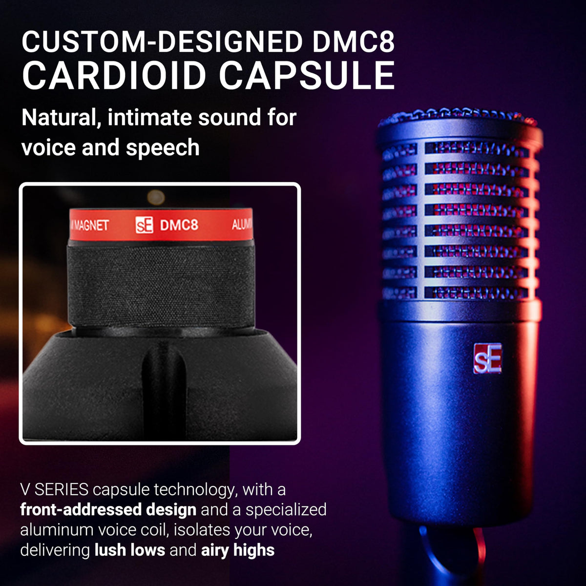 Dynamic Microphone with Built-in Preamp, Shockmount & Pop Filter E8306