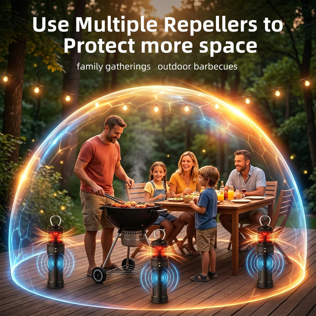 Portable Ultrasonic Mosquito Repeller with Carabiner Hook (6 Refills) H497192