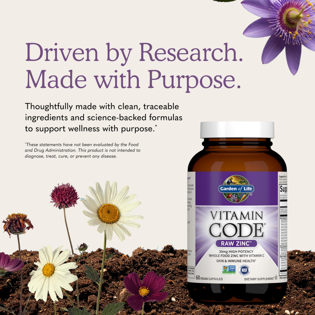 Vitamin Code Raw Zinc Supplement 30mg, 60 Vegan Capsules P2772