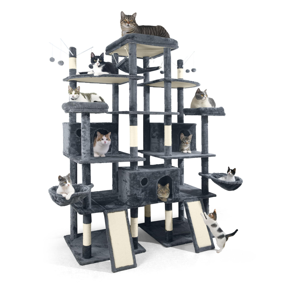 Extra Large 80-Inch Tall Cat Tree with Scratching Posts Q7705