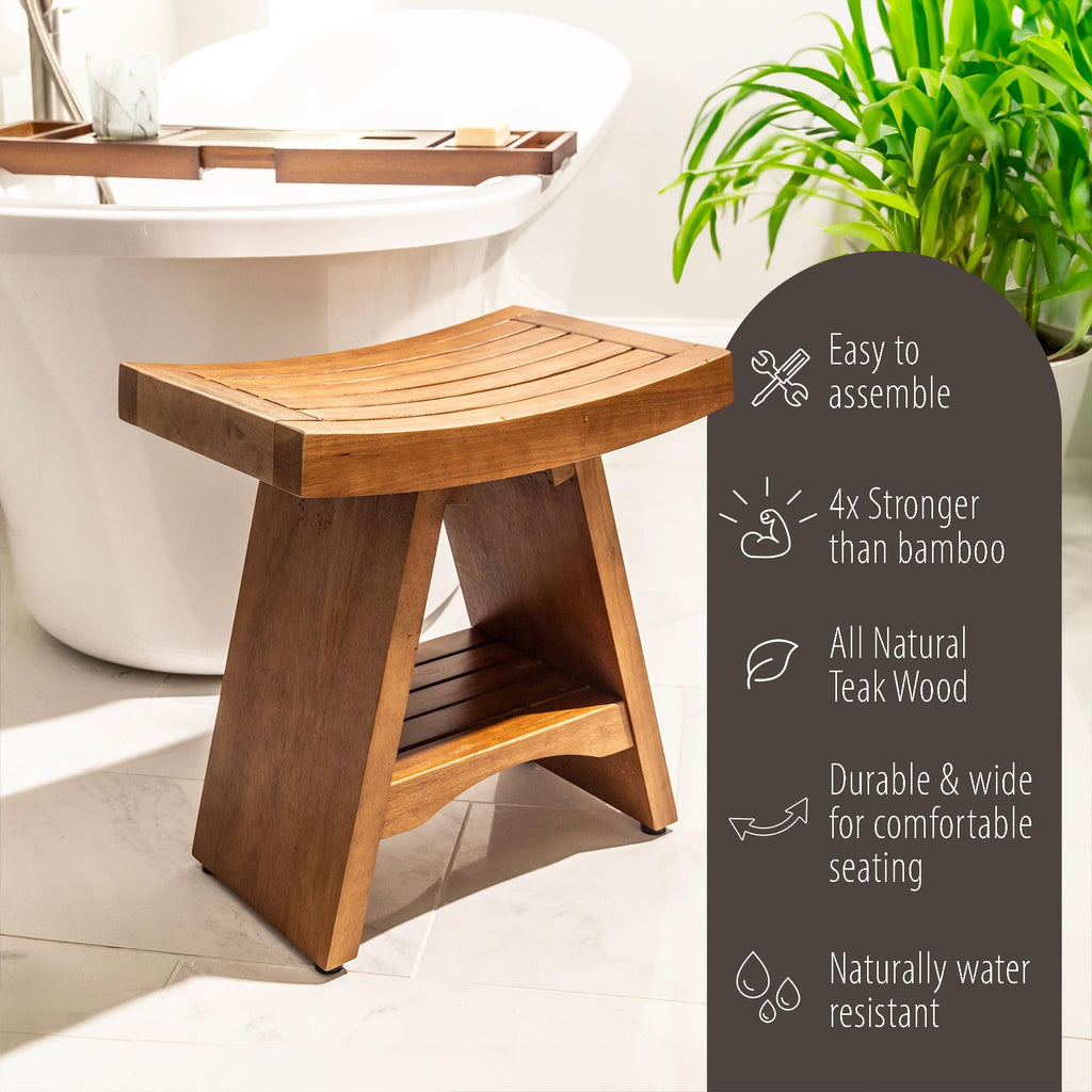 Teak Shower Bench 18 Inches Y10455