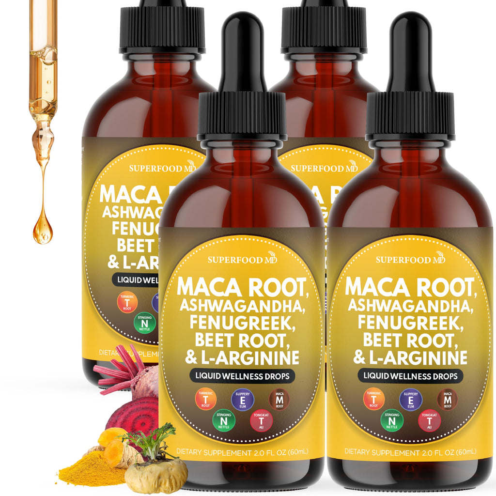 Maca Root Liquid Drops with Ashwagandha, Nettle, Fenugreek, Beet Root and L-Arginine 8 Oz R17554