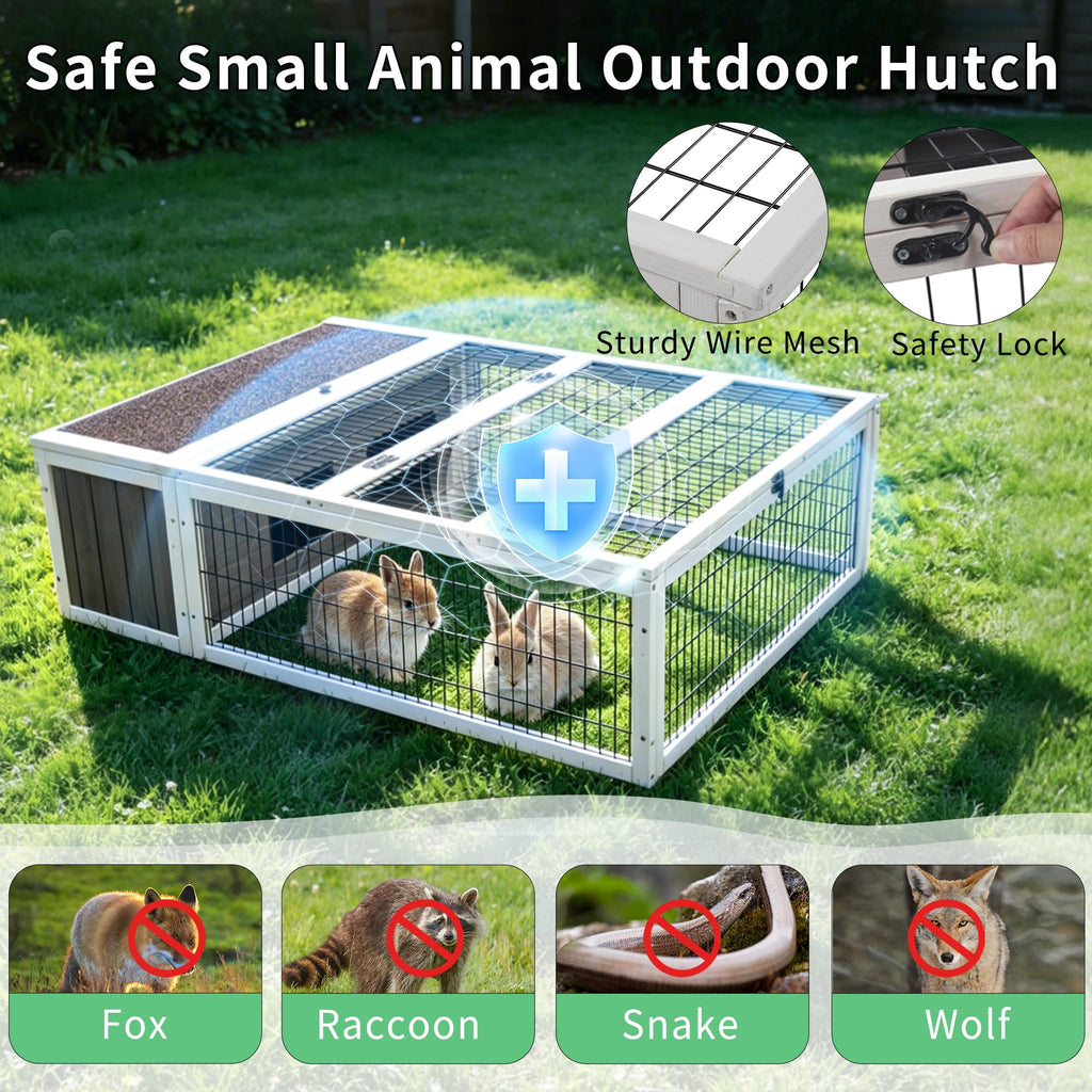 Wooden Rabbit Cage Guinea Pig Enclosure O34483