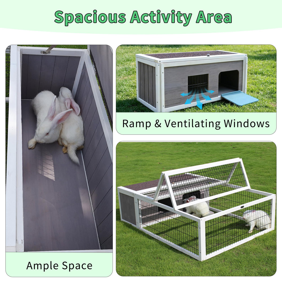 Wooden Rabbit Cage Guinea Pig Enclosure O34483